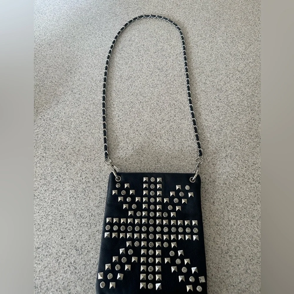 Studs and Rhinestones Small Purse with Chain Strap - Picture 3 of 3